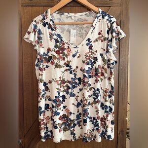 Maurices Floral Flutter Sleeve Top